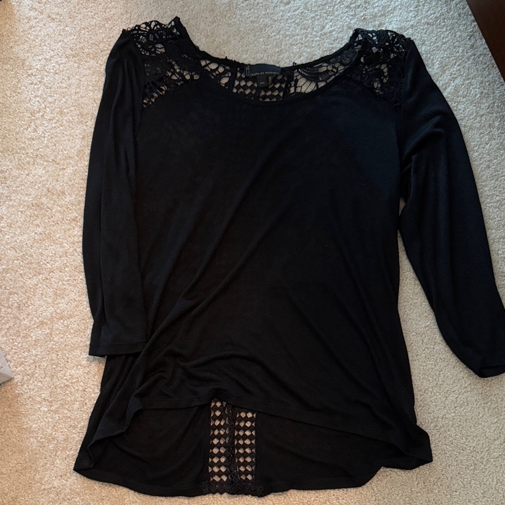 i jeans by Buffalo Black Lace Detail Blouse